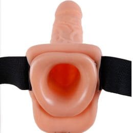 FETISH FANTASY SERIES - ADJUSTABLE HARNESS REMOTE CONTROL REALISTIC PENIS WITH TESTICLES 23 CM